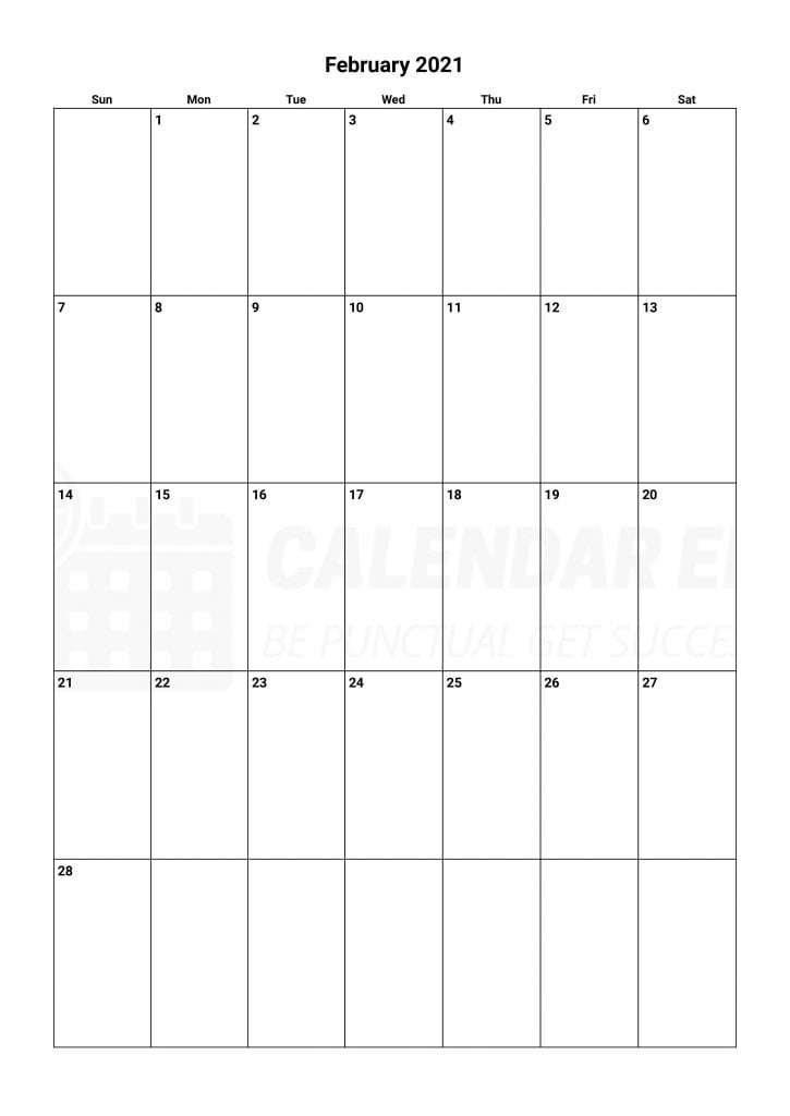 Printable February 2021 calendar templates