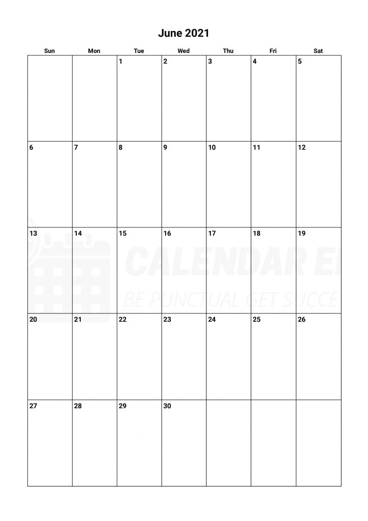 Best June 2021 calendars printable templates for free
