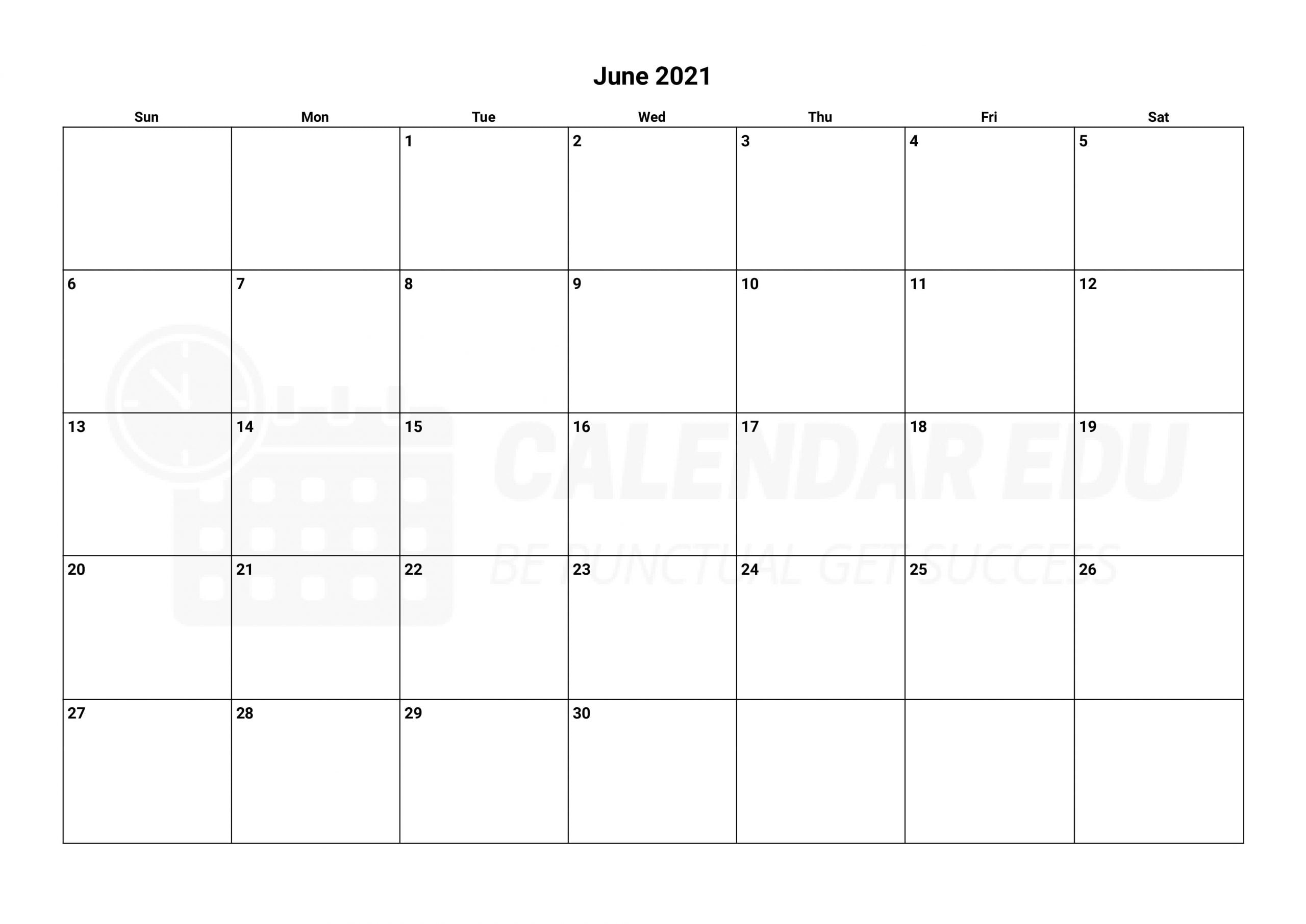 free june 2021 calendars 2021 blank printable templates