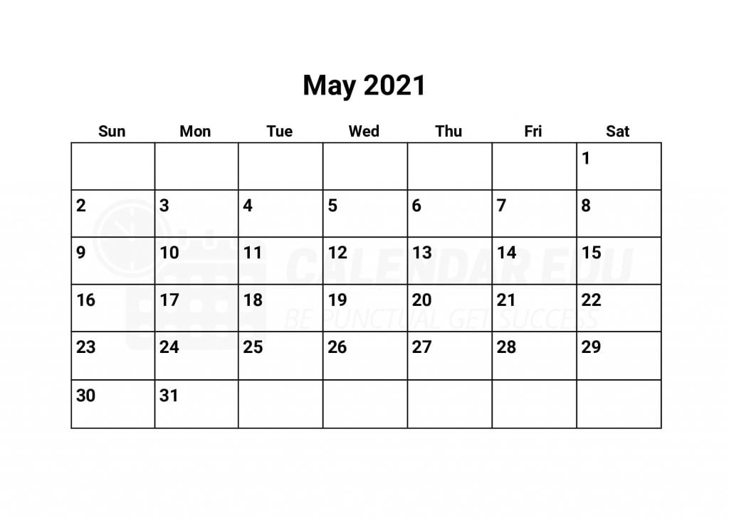 Best May 2021 Calendars Printable templates download
