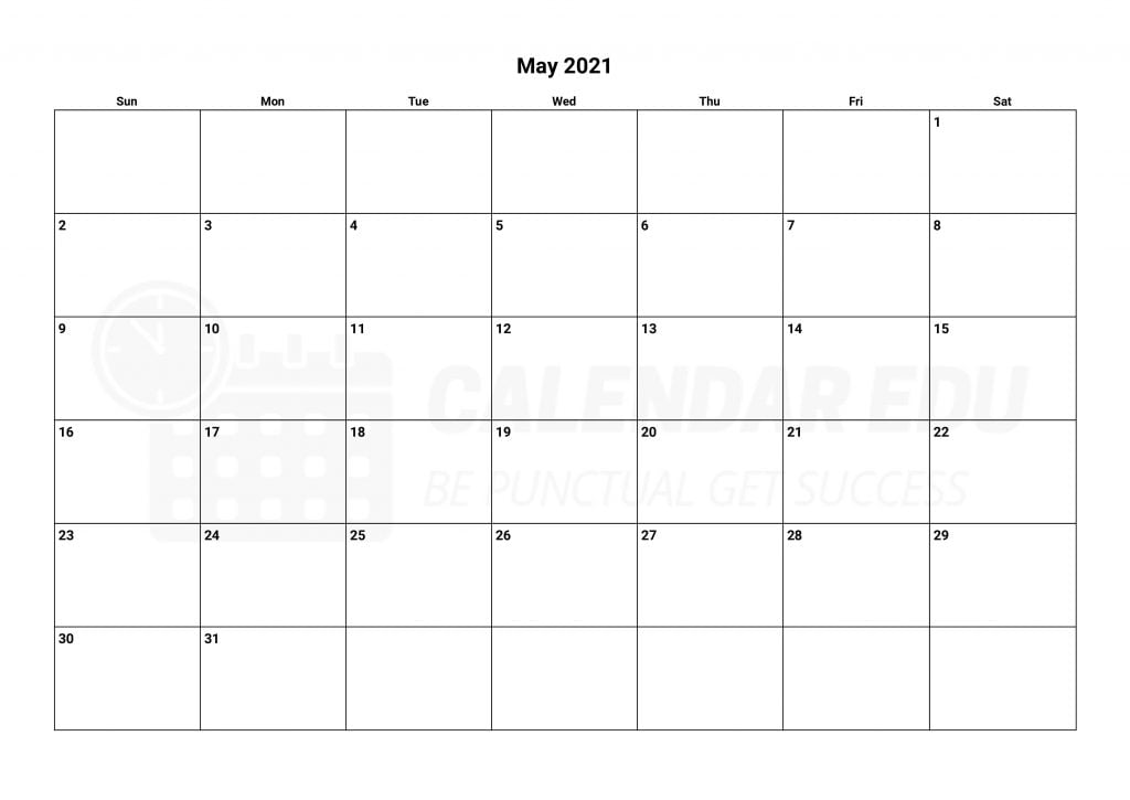 Best May 2021 Calendars Printable templates