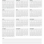 Yearly 2022 calendar Printable with Notes