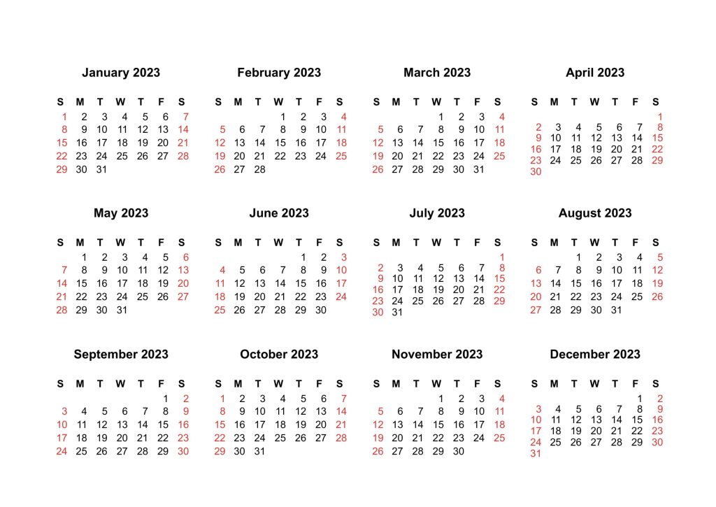 Free Yearly 2023 Calendar Printable - PDF Word Excel Sheets
