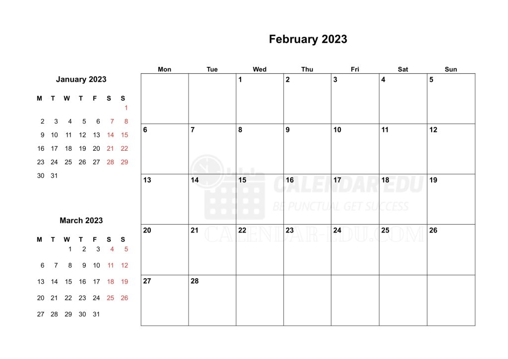 February 2023 Calendar Printable | Free 2023 Blank Template