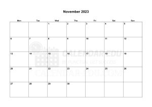 November 2023 PDF Calendar