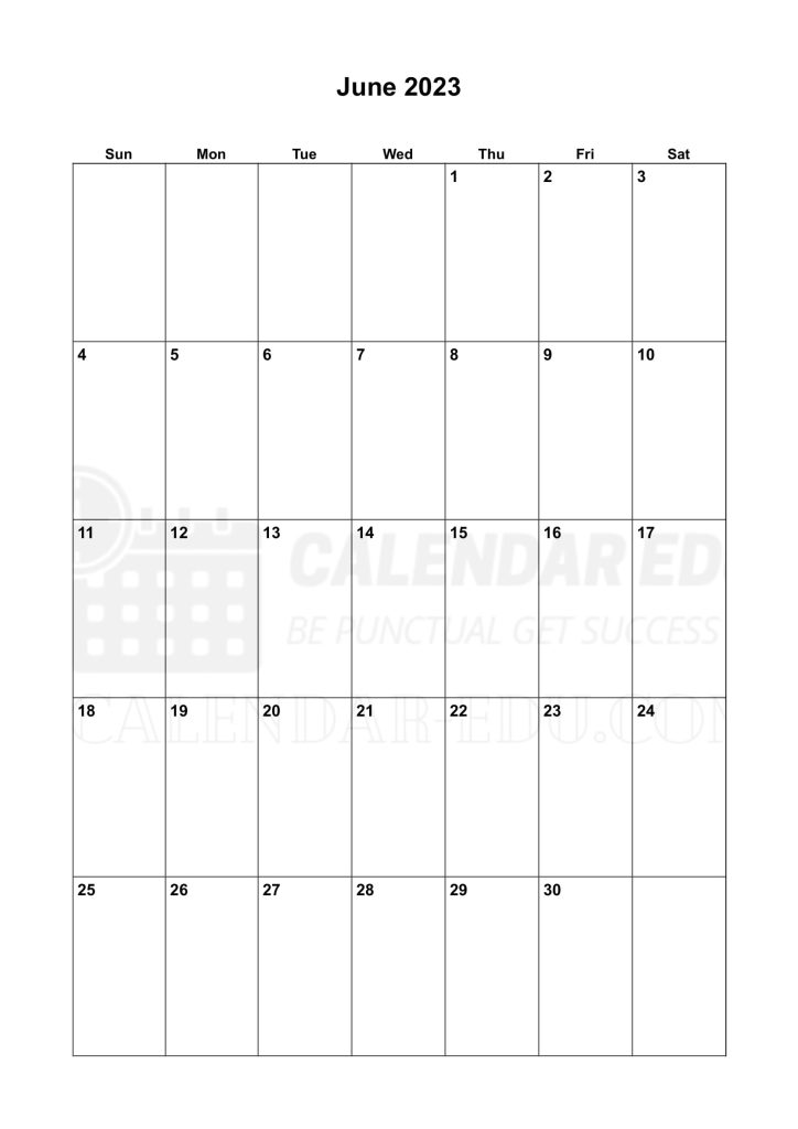 June 2023 Calendar
