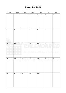 November 2023 Calendar Word Templates