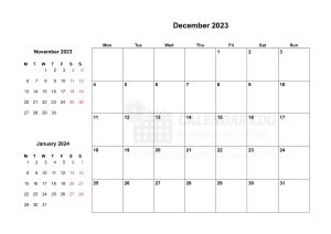 December 2023 PDF Calendar templates