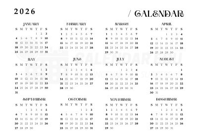 2026 calendar landscape