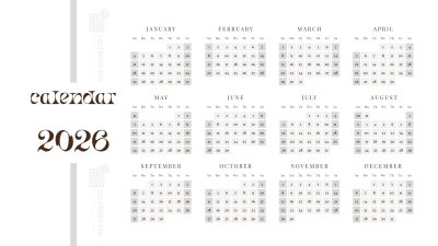 2026 calendar template
