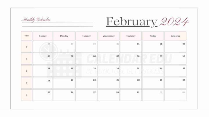 February 2024 calendar template