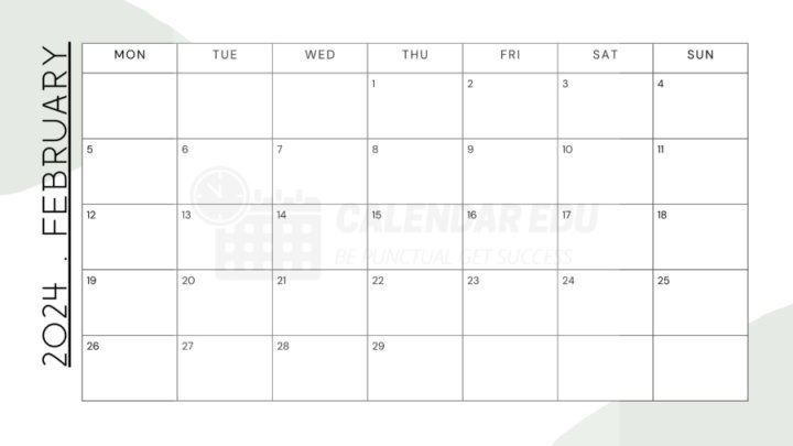 February 2024 monthly calendar
