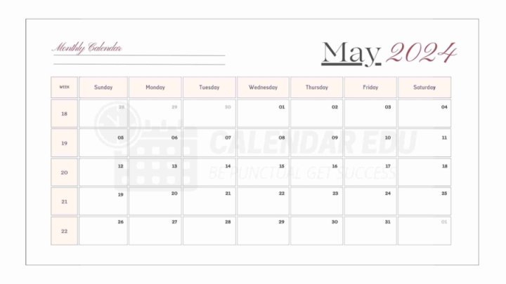May 2024 calendar template