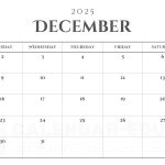 December 2025 Calendar