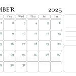 December 2025 Calendar with Notes