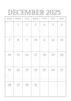 December calendar 2025