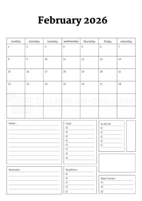 February 2026 Printable Calendar Templates