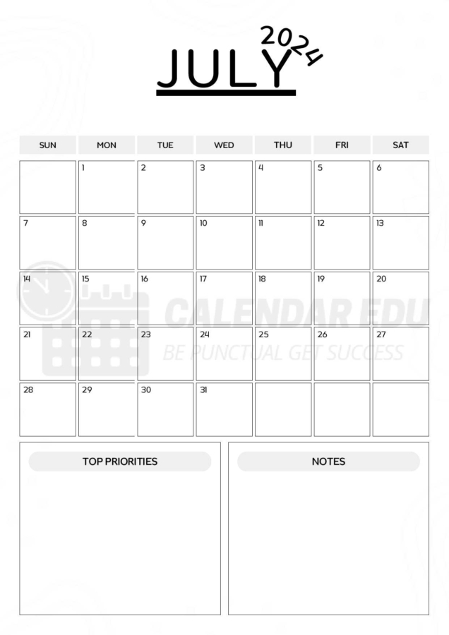 July printable calendar 2024
