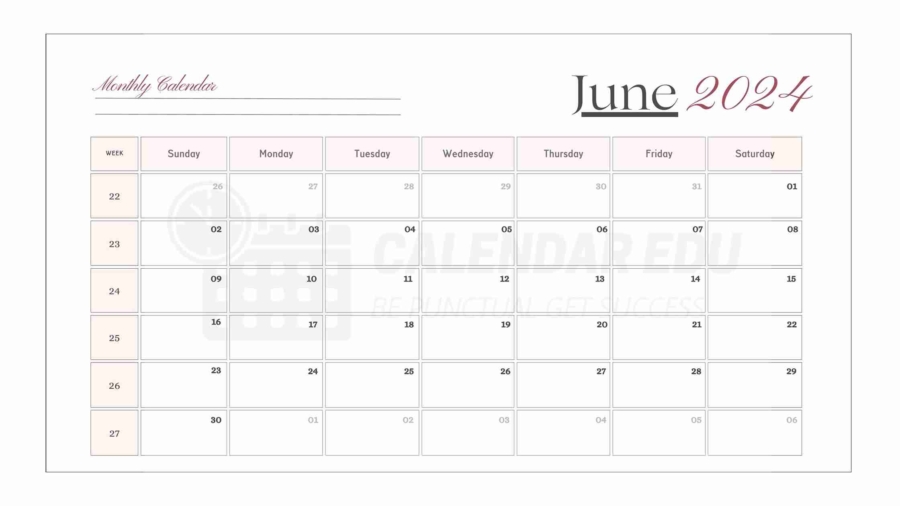 June 2024 calendar template