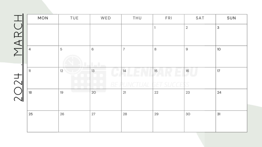 March 2024 monthly calendar