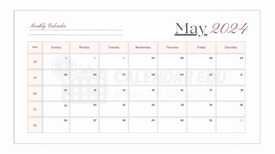 May 2024 calendar template