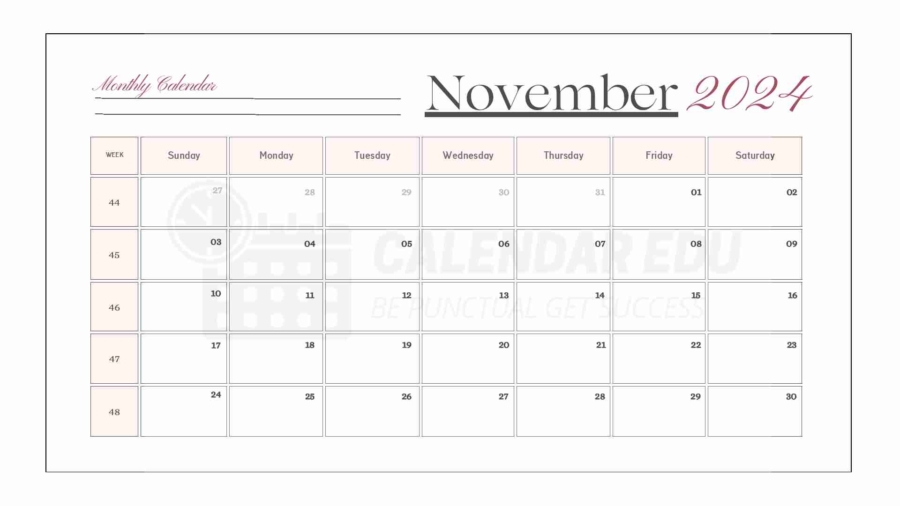 November 2024 calendar template