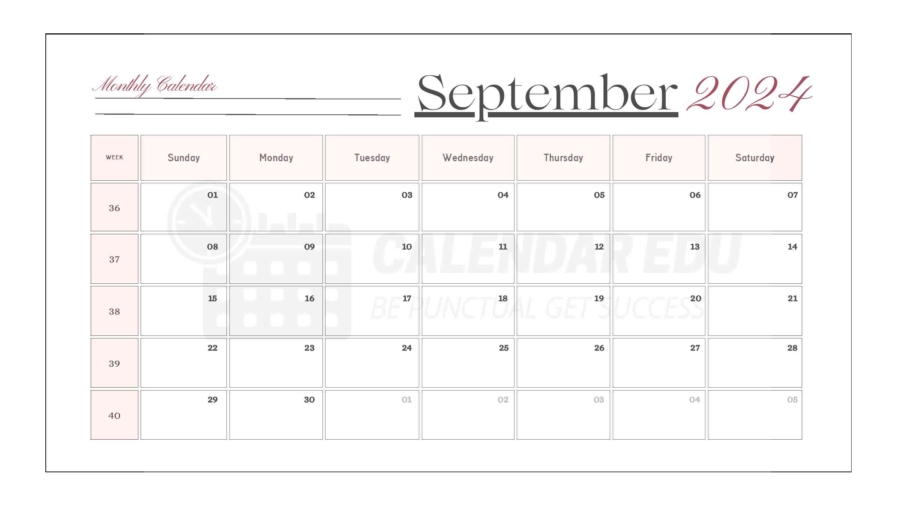 September 2024 calendar template