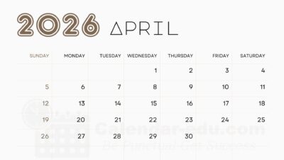 April 2026 blank calendar
