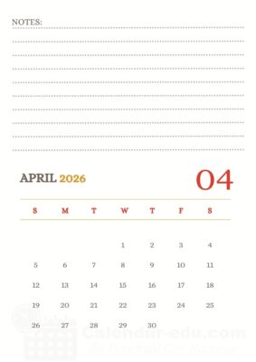 april calendar 2026