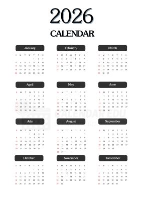 free printable 2026 calendar