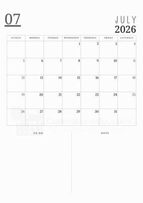 july 2026 calendar printable
