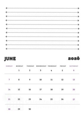 june 2026 calendar templates
