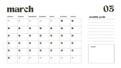 march 2026 printable calendar template