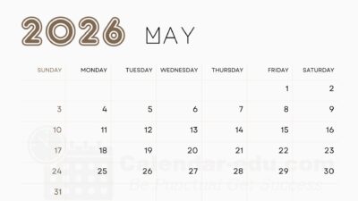 may 2026 blank calendar