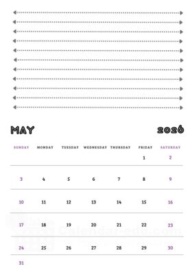 may 2026 calendar templates