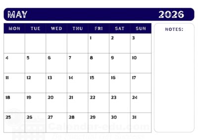 may 2026 printable calendar