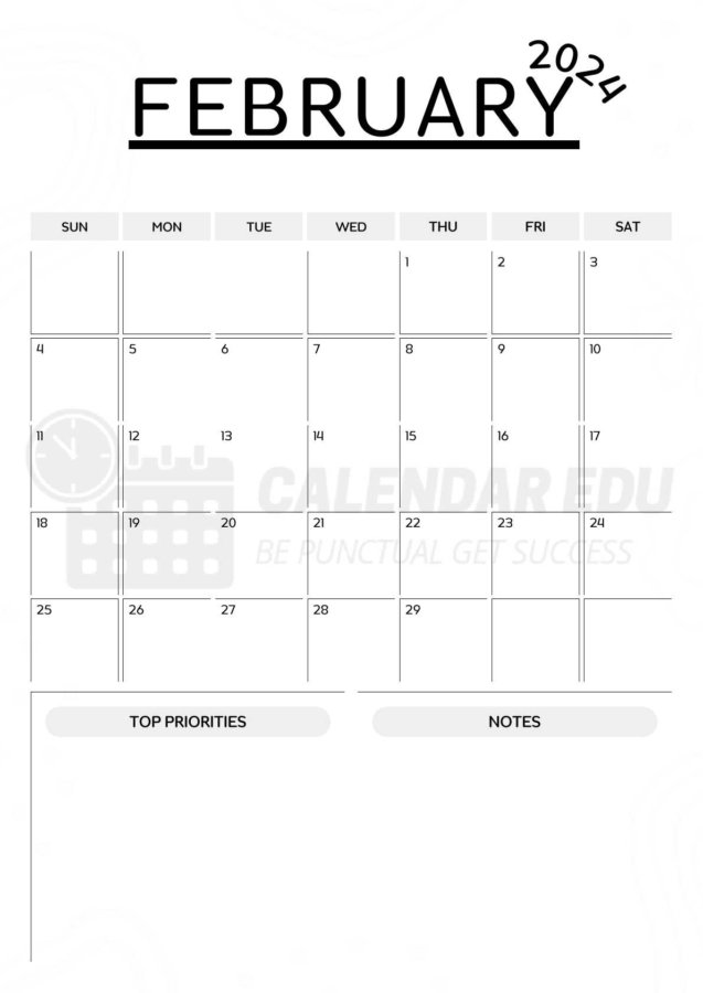 February printable calendar 2024