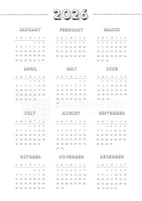 yearly calendar 2026